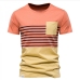 7Contrast Color Loose Striped Pullover Tee
