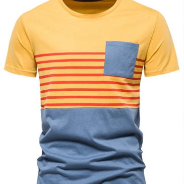 Contrast Color Loose Striped Pullover Tee