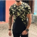3Crew Neck Summer Camouflage Jogger Tees For Men