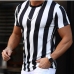 3Easy Matching Striped  Short Sleeve Men Tees