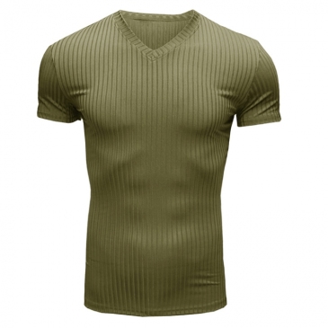 Fitness V Neck Short Sleeve Design T Shirt 