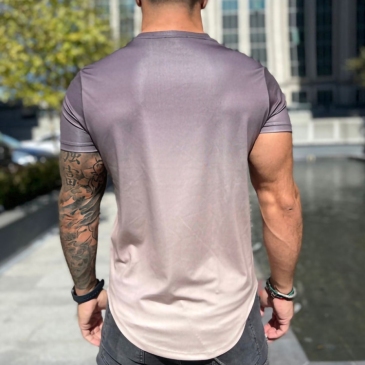 Gradient Color Digital Printing T Shirt For Men