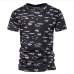 8Leisure Fish Pattern Crew Neck Tee For Man