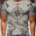 1Men Casual Printed Fitted Short Sleeve Top