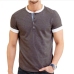 20New Contrast Color Button Up T Shirt Men