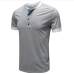 9New Contrast Color Button Up T Shirt Men