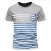 8New Contrast Color Striped Short Sleeve Pullover Tee