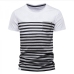 9New Contrast Color Striped Short Sleeve Pullover Tee