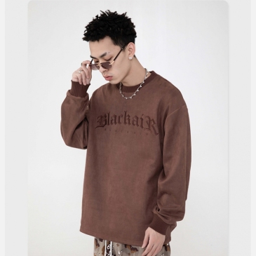New Fashion Crew Neck Long Sleeve Embroidery Tee 