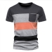 7Outdoor Contrast Color Striped Design T Shirt 