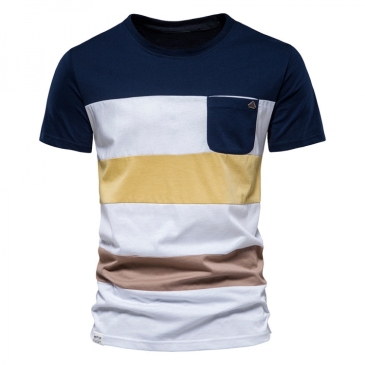 Outdoor Contrast Color Striped Design T Shirt 