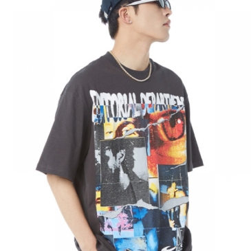 Punk Style Graphic Printed Summer Loose Men Tees