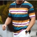 4Summer Striped Crew Neck T Shirts For Men