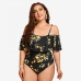 1 Sexy Sleeveless Backless Printing Plus Size Swimsuit