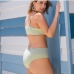 4Summer Pure Color Plus Size Two Piece Swimsuits