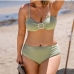 1Summer Pure Color Plus Size Two Piece Swimsuits