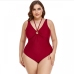 5Summer Solid Color Plus Size One Piece Swimsuit
