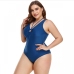 6Summer Solid Color Plus Size One Piece Swimsuit
