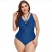 7Summer Solid Color Plus Size One Piece Swimsuit