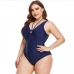 10Summer Solid Color Plus Size One Piece Swimsuit