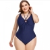 11Summer Solid Color Plus Size One Piece Swimsuit