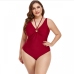 1Summer Solid Color Plus Size One Piece Swimsuit