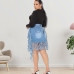 3Fashion Tassels Plus Size Denim Skirts For Women
