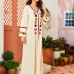 4 Ethnic Style Embroidery Long Sleeve Maxi Dress