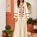 1 Ethnic Style Embroidery Long Sleeve Maxi Dress