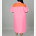 6 Fashion Contrast Color Puls Size Dress