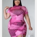 3 Fat Woman Plus Size Short Sleeve Dress