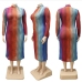 4 Gradient Color Striped Plus Size Dresses For Women