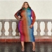 1 Gradient Color Striped Plus Size Dresses For Women