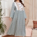 3 Leisure Time Patchwork Printing Plus Size Dress