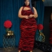 4Animal Printed Sleeveless Plus Size Maxi Dress