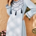 6Casual Long Sleeve Embroidery Plus Size Dress