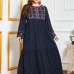 1Casual Printed Long Sleeve Plus Size Maxi Dresses