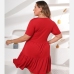 3Casual Pure Color Ruched Cute Plus Size Dresses
