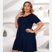 6Casual Pure Color Ruched Cute Plus Size Dresses