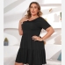7Casual Pure Color Ruched Cute Plus Size Dresses