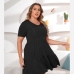 8Casual Pure Color Ruched Cute Plus Size Dresses