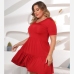 1Casual Pure Color Ruched Cute Plus Size Dresses