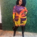 1Colorful Printed Long Sleeve Plus Size Bodycon Dress