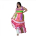 9Contrast Color Striped Plus Size Sleeveless Maxi Dresses