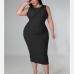 5Front Twisted  Sleeveless Plus Size Dresses For Women