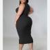 6Front Twisted  Sleeveless Plus Size Dresses For Women