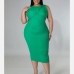 8Front Twisted  Sleeveless Plus Size Dresses For Women
