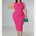 1Front Twisted  Sleeveless Plus Size Dresses For Women