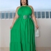 1Loose Solid Sleeveless Plus Size Boho Dresses