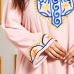 6Pink Embroidered Patchwork Long Sleeve Maxi Dress